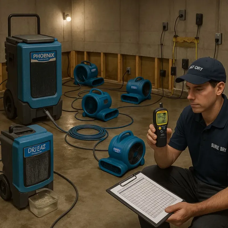 Structural Drying and Dehumidification process in Sutter County, CA